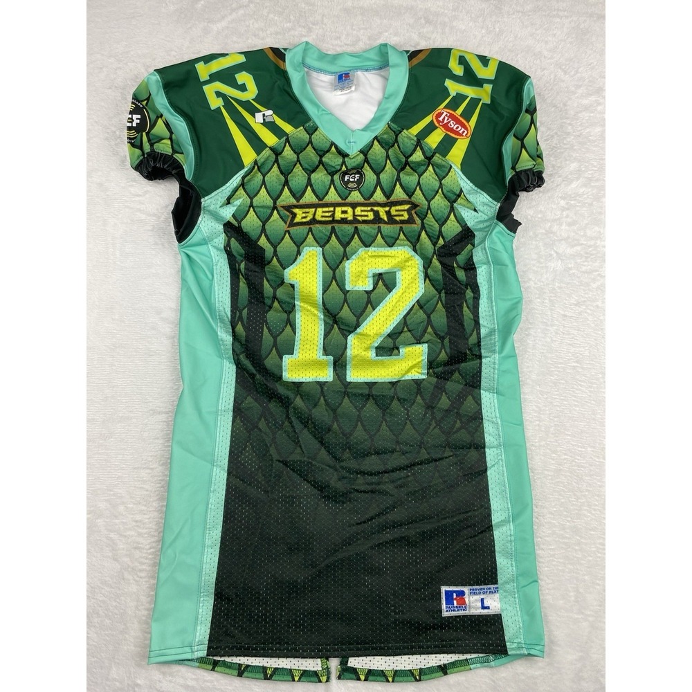 Fan Controlled Football Authentic Game Jersey Mens Large "BEASTS" #12